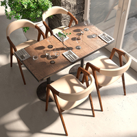 Chaises de salle à manger personnalisées, accoudoir nordique en bois massif, chaise de restaurant simple