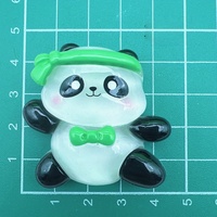 Breloques lumineuses en résine pour coque de téléphone, motif panda en bambou, les plus vendues, breloques animales de dessin animé en résine pour la décoration