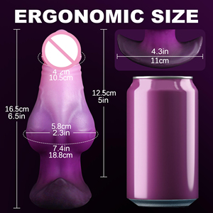 Juguete sexual de silicona suave, impermeable, ecológico, resistente, con base en T, anillo anal, dildo con nudos, entrenador de próstata gigante rosa de 300g - Product Image 2