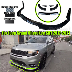 5 Piezas de Alerón Delantero para Parachoques de Coche, Estilo Fibra de Carbono, Negro Brillante/Mate, para Jeep Grand Cherokee SRT 2017-2021 - Product Image 1