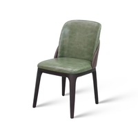 Chaise de salle à manger en chêne massif avec revêtement en cuir, assise et dossier en mousse haute densité, style japonais, chaise en bois pour café
