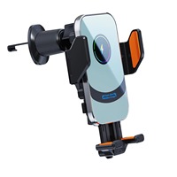 Support de téléphone portable pour voiture avec chargeur sans fil 15W, charge rapide, infrarouge, support de téléphone mobile pour voiture