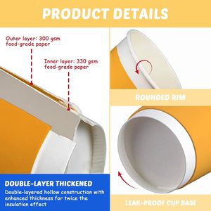 Vaso de Papel Desechable de Doble Pared para Bebidas Calientes, Biodegradable, Ecológico, Reciclable, con Logotipo Personalizado VANTUR - Product Image 3