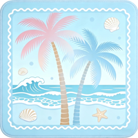 Tapis de Mahjong américain en néoprène, 1 pièce, thème plage, palmier rose, pour jeux de société, jeux de cartes et jeux de tuiles