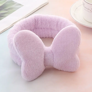Turban en dentelle polaire doux avec nœud personnalisé Bandeaux bandeaux de douche avec nœud maquillage pour le lavage du visage - Product Image 2