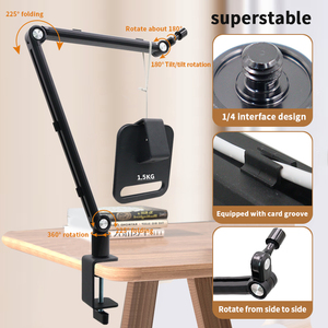 Nặng nhiệm vụ phổ 360 xoay máy chiếu đứng và máy tính để bàn kẹp gắn 360 độ xoay cho gia đình và studio Video sử dụng - Product Image 2