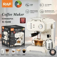 Espumador de Leche Semiautomático Compacto de Estilo Europeo RAF Home, Máquina de Café Integrada Italiana