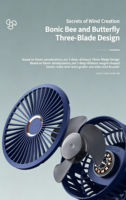 Ventilateur à pince rotatif à 720 degrés OEM ODM, 4 vitesses, rechargeable par USB avec 4 batteries, ventilateur de refroidissement silencieux à suspendre pour le camping, les camping-cars et les tentes