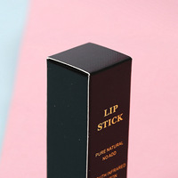 Boîte à gloss à lèvres en marbre noir mat personnalisée, emballage de marque privée pour cosmétiques, papier artistique, laminage mat, gaufrage, dossier