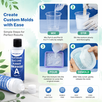 TIMESRUI Laris Manis 8oz Platinum Cure Silicone Mold Making Kit untuk Cetakan Kue Karet Fleksibel Kekerasan 15 Shore A Tidak Beracun