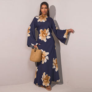 2025 Nouvelle <span class=keywords><strong>Robe</strong></span> d'Été Imprimée Simple pour Usage Quotidien, Robes Modestes Islamiques, Abaya Tendance pour Femme, <span class=keywords><strong>Robe</strong></span> Musulmane en Gros - Product Image 6