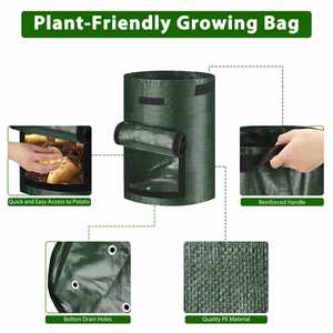 Bolsas de Cultivo para Cebollas, Tomates y Frutas de 10 Galones con Solapa y Asas - Product Image 5