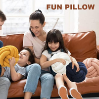 Coussin décoratif rond en polyester et coton rose, lavable, design moderne, 11 pouces, pour lit, salon ou canapé, vente en gros