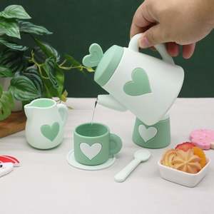 Factory BPA Free Cute Educational Silicone <b>Kitchen</b> Kids Pretend Play Tea Set <b>Toy</b> for Kid - Product Image 1
