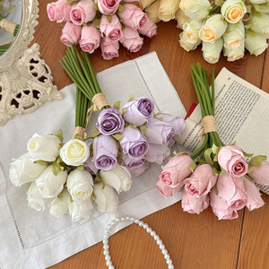 Artificial Rose Bouquet 12 Heads <b>Silk</b> High Simulation For Home Wedding Decoration - Product Image 1