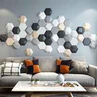 Panneau mural hexagonal 3D Panneau de son en polyester absorbant le son personnalisé 100% Panneau de tissu acoustique PET Décor de cinéma