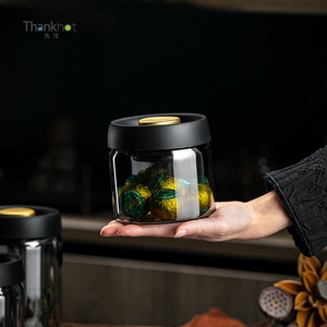 Vacare Borosilicate Glass Coffee Canister <b>Airtight</b> Vacuum-Sealed Lids Customizable Color Logo Large Food Storage Container - Product Image 4