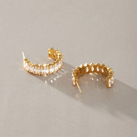 Boucles d'oreilles clous ovales en zircon plaqué or 18 carats en acier inoxydable, étanches, scintillantes, tendance, cadeau de mode pour femme, vente en gros