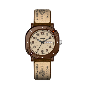 High Beauty Wood Texture Quartz <b>Watch</b> Minimalist Wristwatch with Dual Date Function - Product Image 2