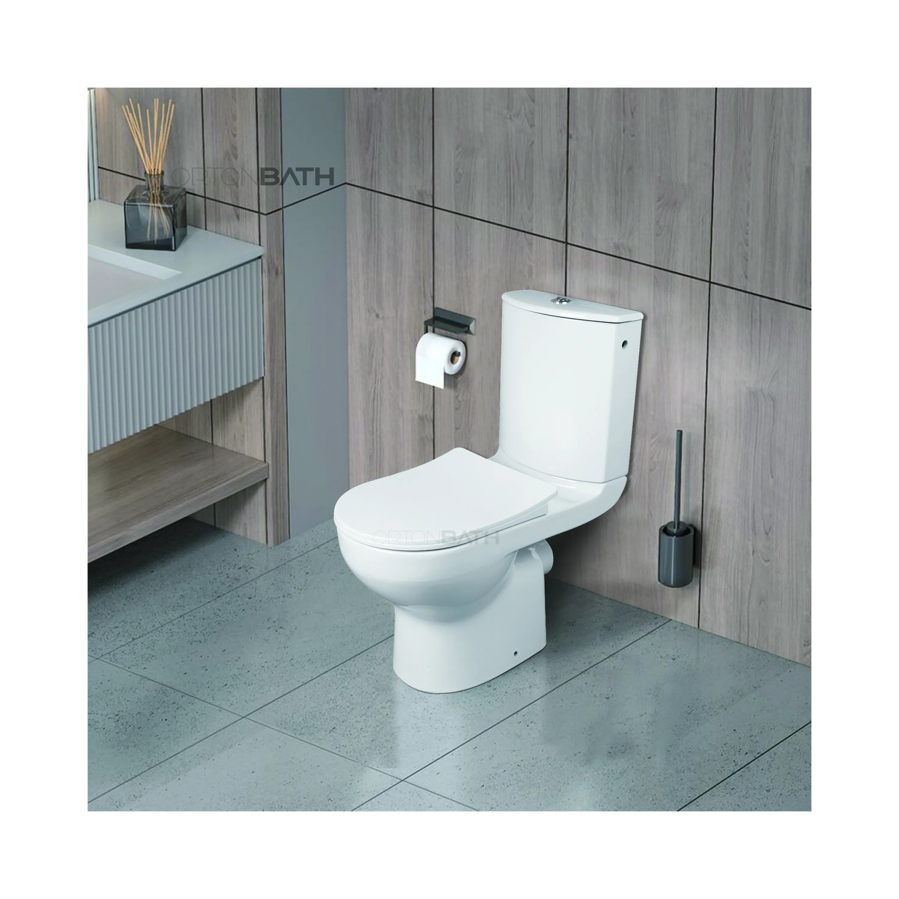 ORTONBATH EU casroma Rusia keramik toto toilet kamar mandi dua bagian toilet lemari air dua bagian kursi toilet pp