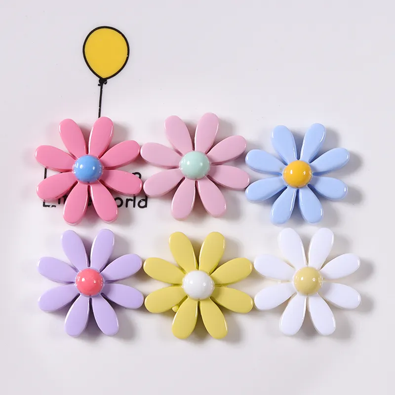 Fornecimento diy plana resina dos desenhos animados cabochões belas flores pingentes para crianças arco de cabelo peças de decoração