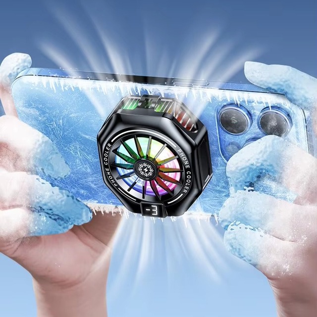 Great Roc Summer Cooling Equipment Mobile Phone Cooler TL05 With RGB Light Adjustable Gears Semiconductor Radiator for Game