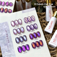 Vernis à ongles en gel UV XEIJAYI, fournitures pour ongles, peinture pour ongles, 8 couleurs violettes, usage en salon, norme européenne, sans TPO ni HEMA, OEM ODM, vente en gros