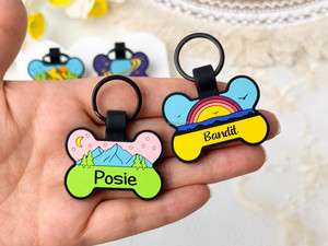Vente en gros de médailles d'identification pour animaux de compagnie en silicone, étanches, anti-perte, avec logo personnalisé gravé, pour chiens, design tendance, avec <span class=keywords><strong>code</strong></span> QR inclus - Product Image 3