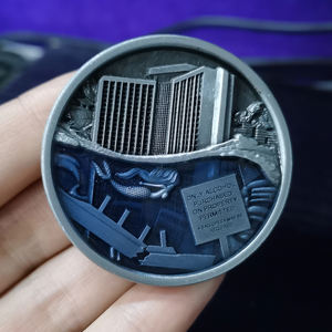 아연 합금 맞춤형 이중 로고 투명 에나멜 3D 금 은 황동 금속 앤티크 모던 맞춤 도금 도시 - Product Image 4