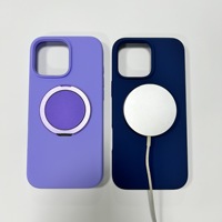 Casing ponsel silikon ramping, pelindung silikon magnetik, pengisian daya nirkabel dengan cincin pegangan untuk iPhone 12 13 14 15 16 17 Pro Max
