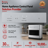 Clavier tactile en plastique à membrane PVC avec superposition graphique découpée et texture pour panneau de commande électronique intelligent de ventilateur et de chauffage