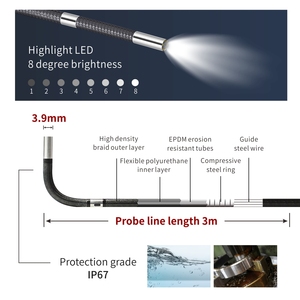 VSNDT Endoscope de réparation, très demandé, avec vision nocturne électronique HD, capteur CMOS et options de stockage de données sur carte - Product Image 5