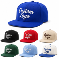 Topi Snapback 6 Panel Polos Bordir Custom, High Crown Flat Brim, Bahan Katun, Gaya Hip Hop Baseball untuk Pria Wanita Streetwear