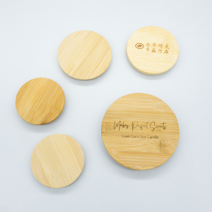 52Mm 91Mm Container Wit Laser Cắt In Vuông Tre Bao Gồm Nắp Đậy Với Vòng Silicone Cho 10/16 Oz Nến Lọ Bia Có Thể Thủy Tinh - Product Image 5