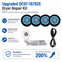 Kit de réparation de sèche-linge amélioré DC97-16782E pour Samsung - Série Pro à double roulement à billes - Kit d'entretien anti-grincement