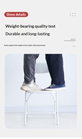Chaise pliante légère avec assise en plastique PP rigide, structure métallique robuste, gain de place, chaise d'appoint portable pour la maison et le bureau