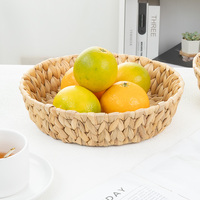 Panier à pain en jacinthe d'eau tressé à la main, multifonctionnel, écologique, de forme ronde, pour le stockage et la présentation en buffet, idéal pour les hôtels et restaurants