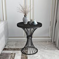 Table basse moderne de luxe en marbre nordique pour salon, table ronde petite avec cadre métallique, meubles pour la maison