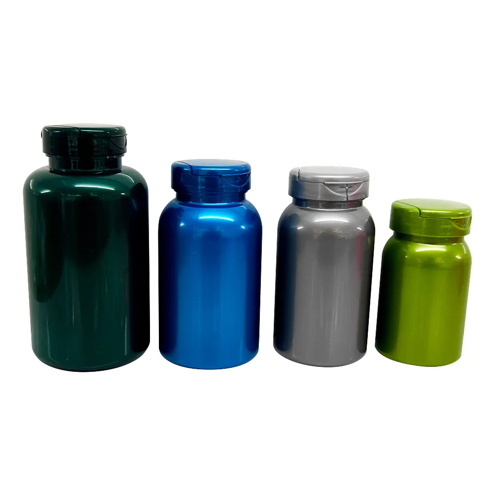 Wholesale 80ml Green Medical Pill Bottle Packing PET Capsule Bottle With Cap