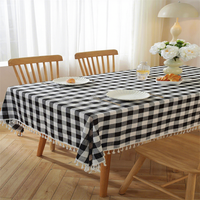 Nappe Premium Robuste Effet Lin à Carreaux Nordiques – Vente en Gros pour Décoration Ferme, Mariage, Hôtel