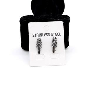 yunnique Stainless Steel Sword Stud <b>Earrings</b> For Men Women Fashion Jewelry Geometric Design Retro Style Ear <b>Post</b> Titanium Steel - Product Image 1