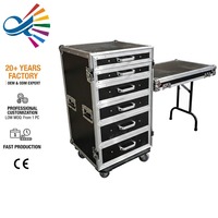 Estuche de Transporte Personalizado con 6 Cajones y Mesa Plegable, Estación de Trabajo para DJ, Estuche con Ruedas, Compatible con OEM y ODM