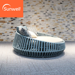 Nội thất sân vườn nhôm đôi Sun <span class=keywords><strong>Lounger</strong></span> ngoài trời đệm ngày giường <span class=keywords><strong>Patio</strong></span> dây ngoài trời đi văng cho bên hồ bơi - Product Image 2