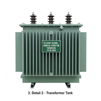 Poste de transformation mobile triphasé à double enroulement immergé dans l'huile 132kV 33kV 50/60Hz ONAN/ONAF Refroidissement LEEEC MSS-67T/132