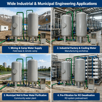 Sistem Filter Tekanan Terintegrasi Multi Media Pasir Karbon Filtrasi 20000L/Jam Peralatan Pengolahan Air 220V 1kW