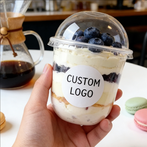 ถ้วยพลาสติกแบบใช้ครั้งเดียวขนาด 6 ออนซ์ 32 ออนซ์ ผนังชั้นเดียว 90 มม. พร้อมฝาแบบมีร่อง สำหรับใส่โยเกิร์ตและของหวาน - Product Image 5