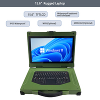 IP65 Laptop kasar tahan air 15.6 inci CPU I3/I5/I7 3.8Ghz industri Upward portabel komputer tertanam seluruh perangkat Viable