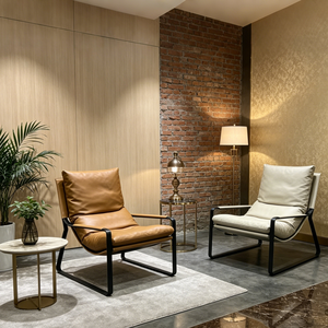 Fauteuil de salon pivotant en cuir moderne italien, fauteuil de bureau de luxe à une place avec base en acier inoxydable, usage commercial - Product Image 2