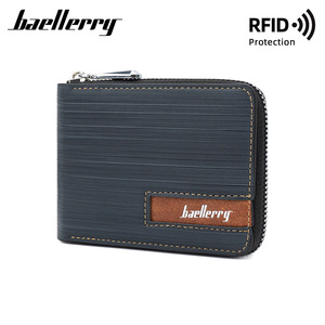 กระเป๋าสตางค์ผู้ชาย Baellerry แบบซิป ป้องกัน RFID กระเป๋าใส่เหรียญขนาดกะทัดรัด ใช้ได้ทุกวัน - Product Image 3