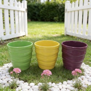 Pots <span class=keywords><strong>de</strong></span> fleurs en céramique écologiques, durables et bon marché, jardinières murales d'extérieur, finition émaillée, design antique et contemporain - Product Image 4